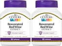 21st Century Resveratrol Red Wine Extract Capsules, 90Count (Pack of 2)