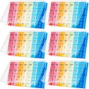 Hsei 6 Pack organizador semanal de píldoras caja 4 veces al día 7 día impermeable Pill Case Big Medication Box Travel Daily Container for Vitamins Fish Oil Suplementos