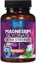 Magnesio Glycinate 250mg - Magnesio 100% Chelated para Max Absorción - Apoyo al sueño, Muscle, Nerves, Bone & Heart Health Support, Best Mag Supplement, Vegan Non-GMO, 3rd Party Tested - 60 Tablets