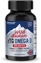 Wild Alaskan rTG Omega-3 Fish Oil 1196mg - EPA, DHA, Vitamina D3 & E - 120 Softgels, 60 Day Supply
