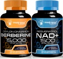 NAD Supplement, 1500mg - NAD+ with Resveratrol Berberine 1500mg - Berberina con canela de Ceylán