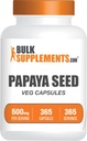 BulkSupplements.com Papaya Seed Capsules - de Carica Papaya Seeds, Papaya Capsules, para soporte digestivo - Gluten Free, 1 cápsula por servicio, 365 Veg Capsules (Pack of 1)