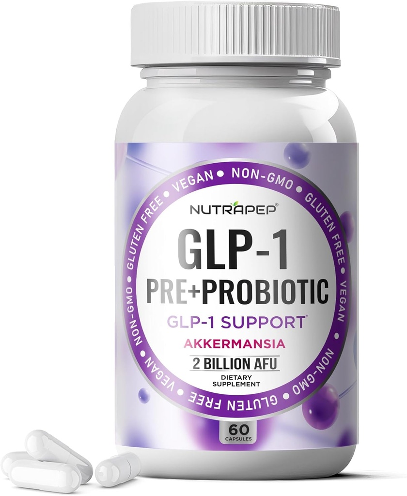 Akkermansia Muciniphila GLP-1 Probiotic Supplements - 2 Billion AFU with Xylooligosaccharides XOS Clostridium Bifidobacterium Aumenta GLP1 Production - Gluten Free Vegan Capsules for Men Women
