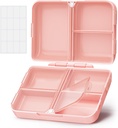 Organizador AUVON Daily Pill Fit with Your Purse or Pocket, Compact Travel Pill Box Case with Slim Folding Design and Long-Lasting Hinges to Hold Vitamin, Fish Oil, Supplement or Jewelry(Pink)