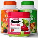 Promesa de la naturaleza - Suplementos frutales y vegetales - 90 verduras y 90 cápsulas de frutas - Beets Gummy - 60 Cuenta -Combo - 30 Day Supply of each