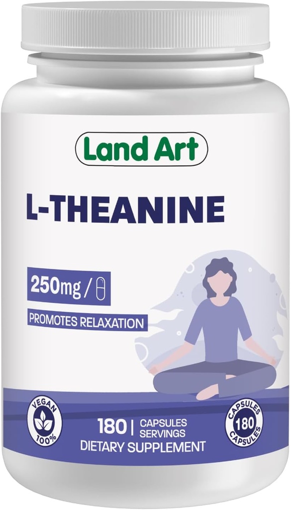 L-Theanine 250mg 180 Vcaps - Talla de Bono - 180 Servimientos - alta potencia - promueve la relajación - Vegan