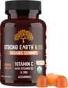 YUM-V'S Kids Strong Earth - Organic Immune Health Gummies with Vitamin C, Vitamin D3 Plus Zinc - Immune System Boost Zinc, Vitamina C, Vitamina D Gummies - Gummy Multivitamin (60 Cuenta)