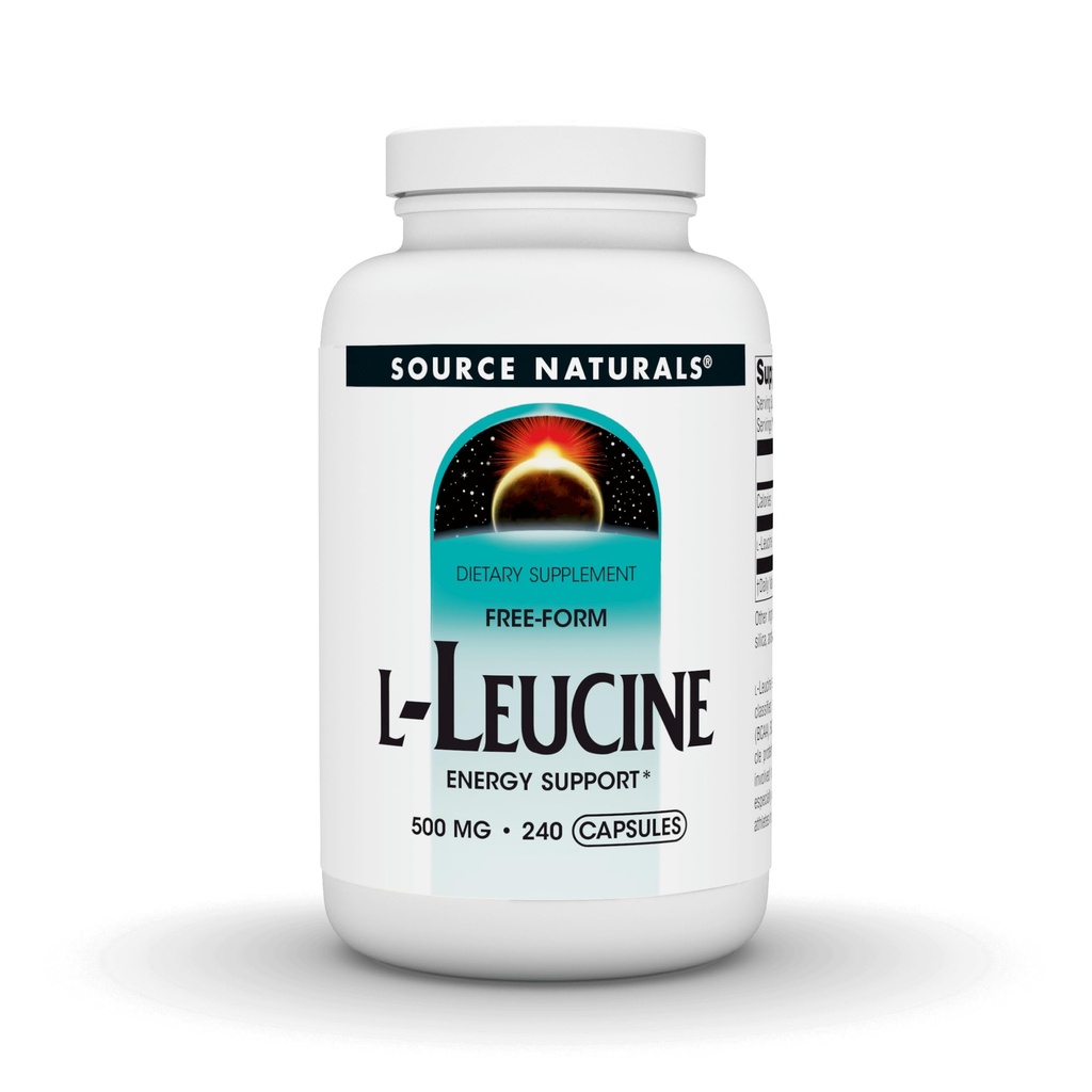 Fuente Naturals L-Leucine, Energy Support*, A Free Form Essential Amino Acid Supplement for Energy Support - 240 Capsules