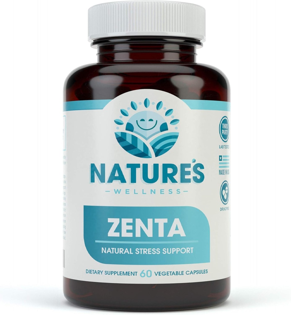 ZENTA - El suplemento de alivio natural para ayudar a calmar el cuerpo y la mente ← Positivo Mood Enhancer - Aumentar los niveles de serotonina con 5-HTP, Ashwagandha, Chamomile, DMAE