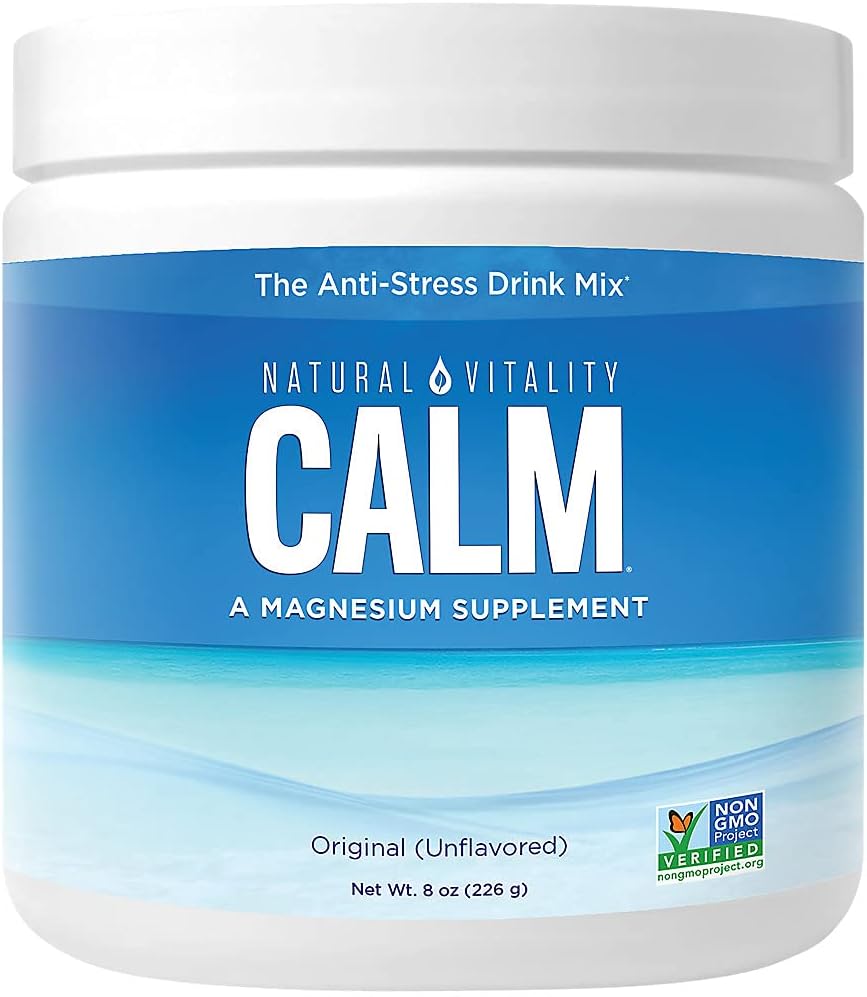Natural Vitality Calm, Magnesium Citrate Suplemento, Anti-Stress Drink Mix Powder, Unflavored - 8 Ounce (Packaging May Vary)