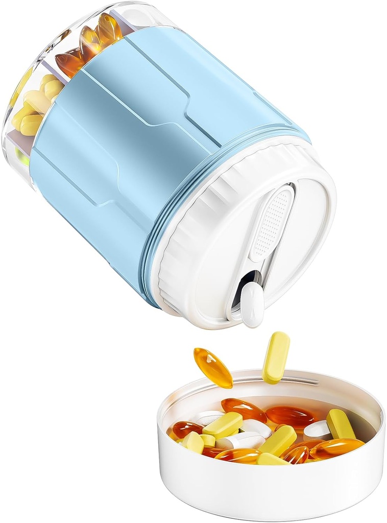 Odaro Extra Grande Organizador de Píldora, Organizador de Caja de Píldora de Viajes, Organizador de Medicina Diaria y Almacenamiento 7 Compartimiento para Mantener Medicina, Vitamina y Suplemento - Azul