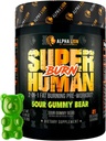 ALPHA LION Superhuman Burn – 2 en 1 Metabolism Booster Pre Workout y Thermogenic Fat Burner para hombres – Appetite Suppressant and Weight Loss Suplemento (21 Servings, Sour Gummy Bear)