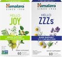 Himalaya Hola Alegría con Ashwagandha para mejorar el Mood y los Espíritus " Hola ZZ con Melatonina para el Apoyo al sueño, 60 cápsulas cada uno - Bundle