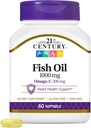 21th Century Fish Oil 1000 mg Softgels, 60 Cuenta (Pack of 3)