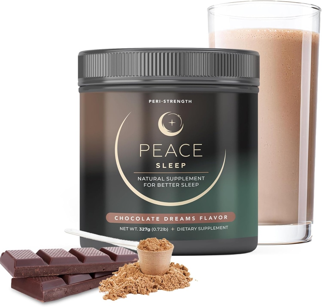 [BRSRAGQ2CEBBQALD] Peace Sleep - Sleep and Recovery Chocolate Powder Drink Mix - Sleep Aid Supplement with GABA, L-Tryptophan, L-Theanine, Glycine - for Tranquil Sleep, Restful Nights, Productive Days - Gluten Free
