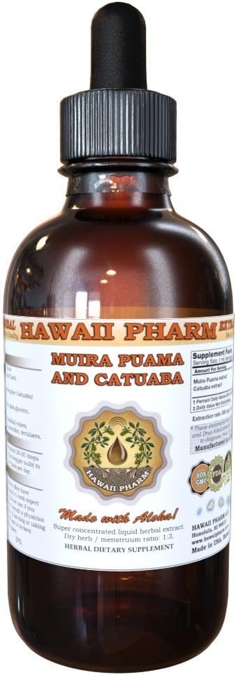 HawaiiPharm Muira Puama y Catuaba Liquid Extract Suplemento Tincture Suplemento 4 oz