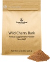 PURE ORIGINAL INGREDIENTES Barco de cereza silvestre (8 oz) No GMO, No Fillers o Aditivos