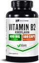 Vitamina B2 Riboflavin 400mg Silencio 180 Veg Capsules tención Suplemento TENIDO Gluten-Free TEN Non-GMO