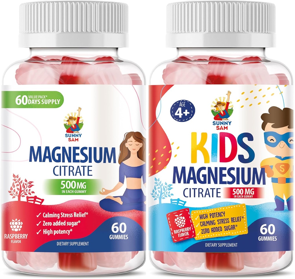 Magnesio Gummies para adultos - 500 mg - Magnesio calma Chews - Citrato de magnesio Suplemento Chewable para Mood & Muscle Support