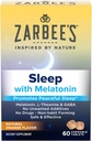 Zarbee's Melatonin 5mg, L-Theanine + GABA Suplemento de sueño para promover el sueño pacífico, sabor a naranja natural, tabletas para adultos de 12 años arriba, 60 cuenta