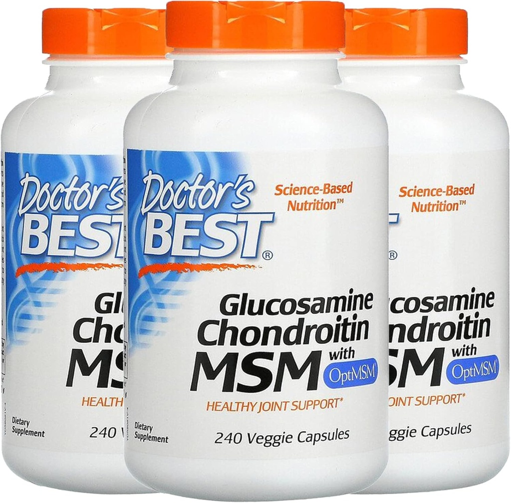 Mejor del médico (3 Pack Glucosamine Chondroitin MSM con OptiMSM, 240 Veggie Caps