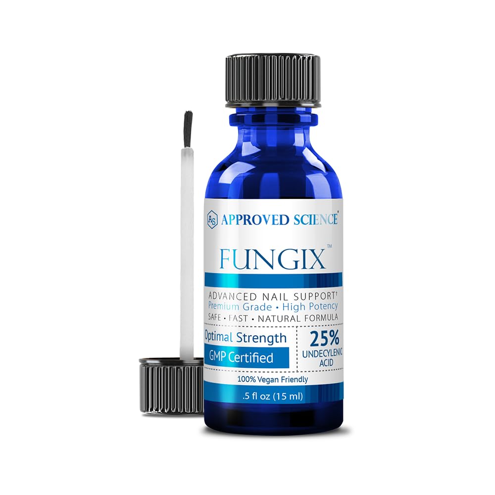 Fungix con 25% Ácido no decilénico, Solución de uñas antifúngicas con aceite de árbol de té, todo el mejor tratamiento natural de uñas de hongos para resultados eficaces por ciencia aprobada - paquete de 1