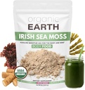 Organic Earth Irish Sea Moss Powder 8oz - Wildcrafted Sea Moss Organic with Bladderwrack " Burdock Root Powder - Thyroid, Digestion Support " Healthy Skin - USDA Certified Organic