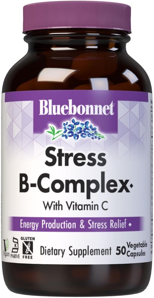 Complejo Bluebonnet Nutrition Stress B Capsules vegetales, 50 conde