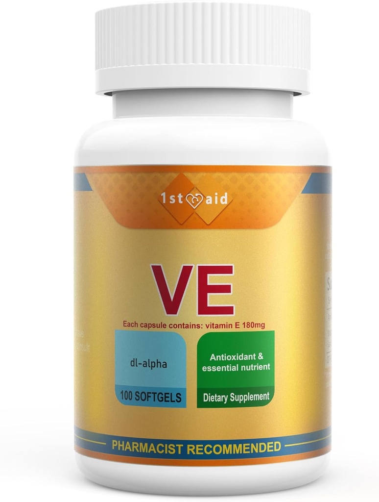 Vitamin-E 180-mg DL-Alpha Tocotrienols-Capsules - 100Softgels Heart y Immune Support Dietary Softgels for Women Antioxidant Support
