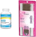 Suplemento de calcio del siglo XXI, 600 mg Tabletas, 400 Conde " Suizos Cotton Swabs Premium, 300 Cuenta Pack