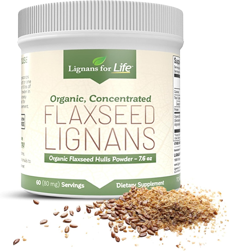 Lignanos para la vida - Pólvora Flaxseed de tierra a granel natural - Omega 3 & 6 Ácidos grasos Filled High Fiber Antioxidants - Soporte Corazón saludable & Pelo, Sistema de inmunológico saludable - 60 Servidores 80mg por ficha, 1 Pack