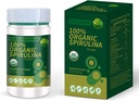 Certificado 100% orgánico Spirulina Polvo 4.23oz/120g Rico en rico en betacaroteno (Vitamin A) y B-12 con GLA naturalmente ocurrida,Vega No GMO-Superalimentos Suplemento