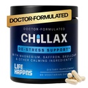 Life Happns Chillax, Suplemento de Apoyo a la Calma, L Theanine, Magnesium, GABA y Saffron Suplementos para la Relajación, Natural Mood Health Support for Adults, Calming and Relaxing, 60 cápsulas