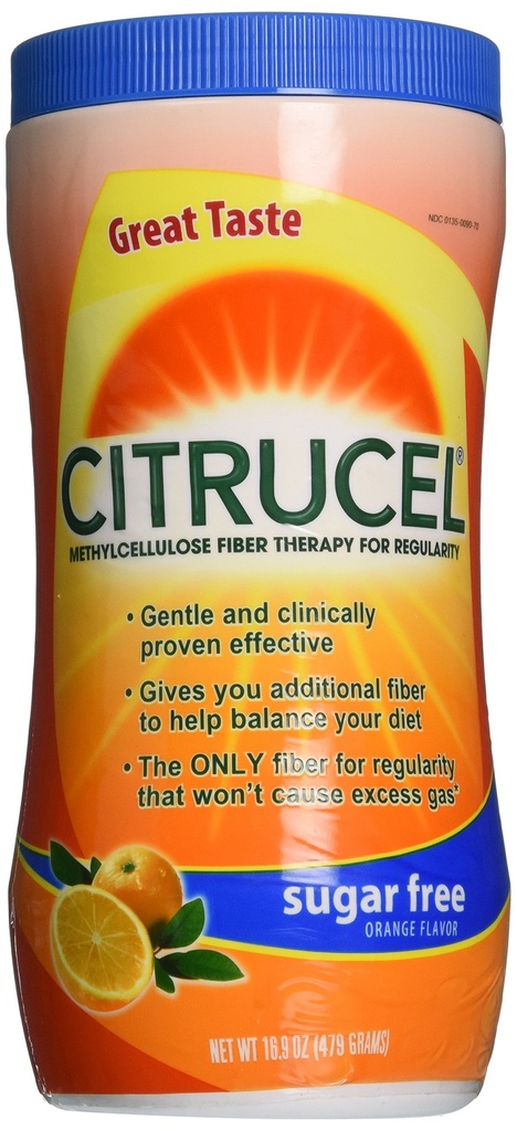 Citrucel Naranja Azúcar Laxante libre, 16.9 oz