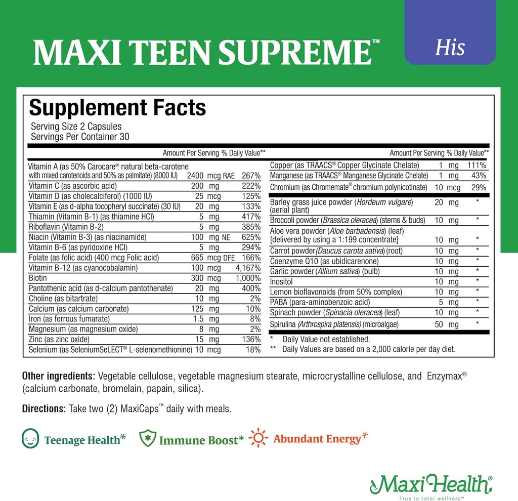Grupo Multivitamínico para niñas con D3, Hierro, Calcio, Biotina, Enzimas digestivas – Multi vitaminas para la energía, Immune & Mood Support – 60 Cuenta cada una