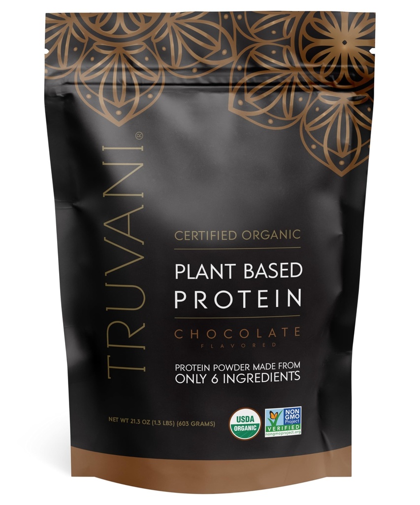 Truvani Vegan Pea Protein Powder ← Chocolate Silencio 20g Org Orgánica Proteína basada en plantas Silencio 18 Servings ← Keto TENIDO Gluten &amp; Dairy Free ANTE Bajo Carb