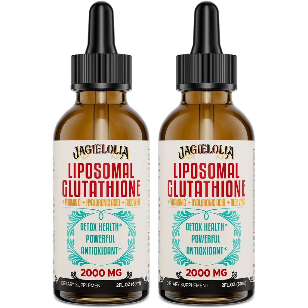 Liposomal Glutathione Liquid 2000MG – Antioxidante Detox Suplemento para Mujeres &amp; Hombres, Defensa del envejecimiento, Función del hígado &amp; Energía, con ácido hialurónico + Aloe Vera + Vitamina C, Natural &amp; Vegan, 4 FL.OZ
