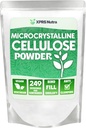 XPRS Nutra Microcrystalline Polvo de celulosa - Powder de fibra de celulosa sin olor - 100% Puro suplemento de celulosa con polvo es un fibra insoluble para mezcla de cilindros y pasta de celulosa (1,10 libras)