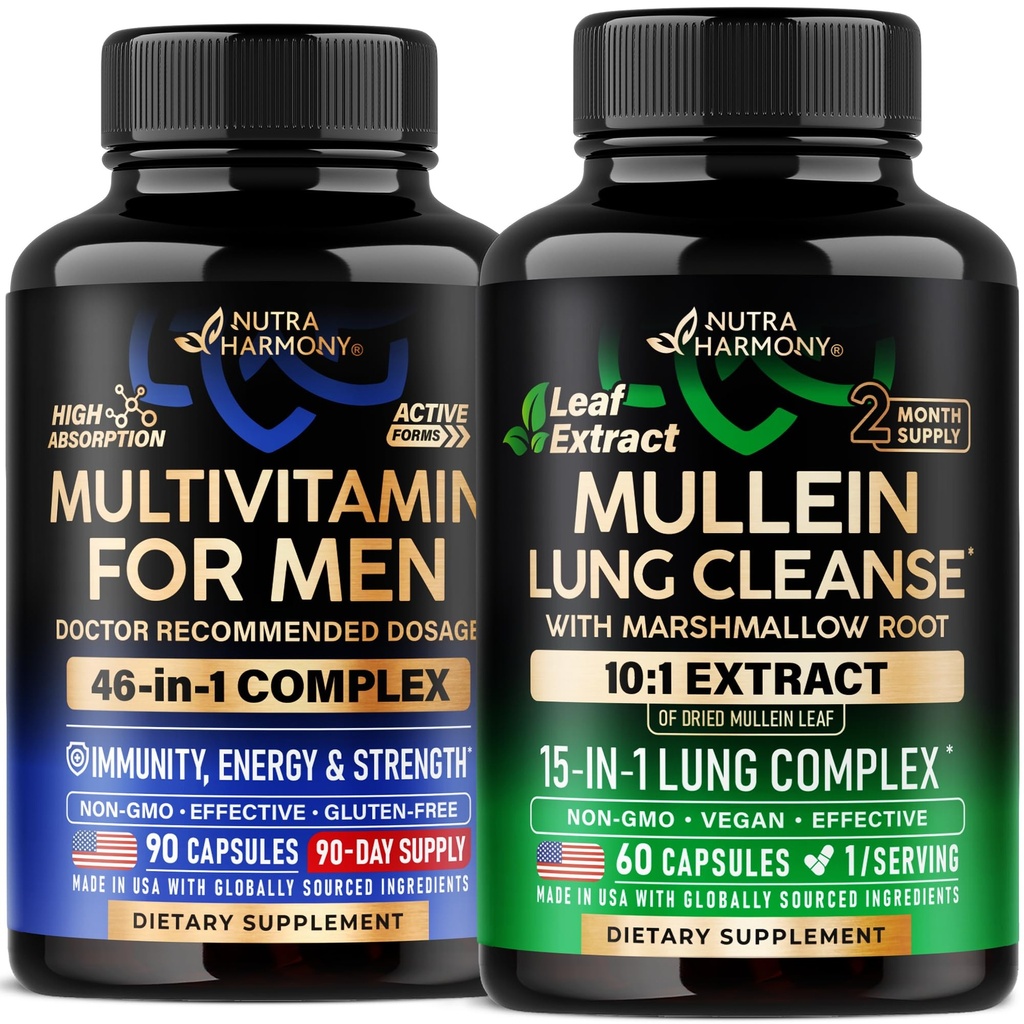 NUTRAHARMONY Mullein Lung Detox & Multivitamin for Men