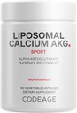 Codeage Liposomal Calcio AKG Suplemento - Calcio Alpha-Ketoglutarate - Suministro de 2 meses - Entrega Liposomal - 1 cápsula por servicio - No GMO, Gluten-Free - 60 cápsulas
