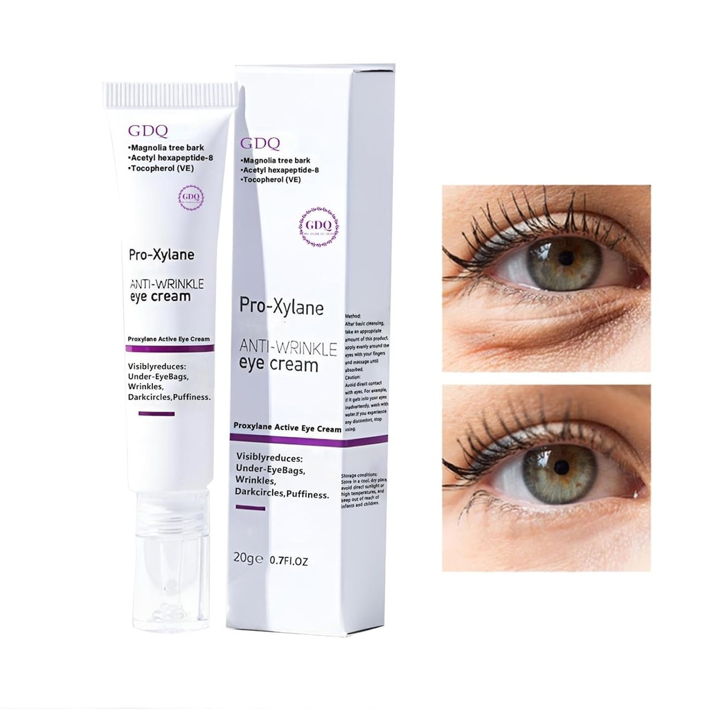 GDQ Crema de ojos antirrugas,Crema de ojos antirrugas activa de Corea, Anti-envejecimiento, Anti-Oxidación, Líneas finas rápidas,Reduce bolsas debajo de ojo, Círculos oscuros " Puffiness for Youthful,20 g / 0.7 oz