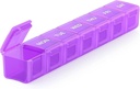 Sukuos Organizador de píldoras semanales extra grande, 7 días Caja de píldoras diarias Artritis amistosa, pantalla de seda Printed Medicine Container with Clear Lid for Vitamins, Fish Oils or Supplements (Purple)
