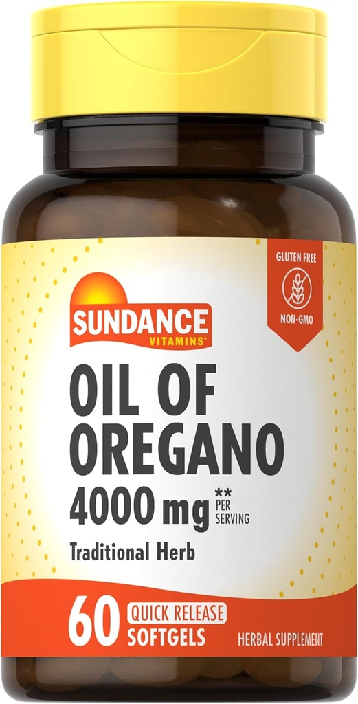 [BRSWGZAZCN5QO2AY] Sundance Oil of Oregano 4000mg Softgels ← 60 Pills ← Herbal Suplemento Tradicional ← Non-GMO y Gluten Free Formula