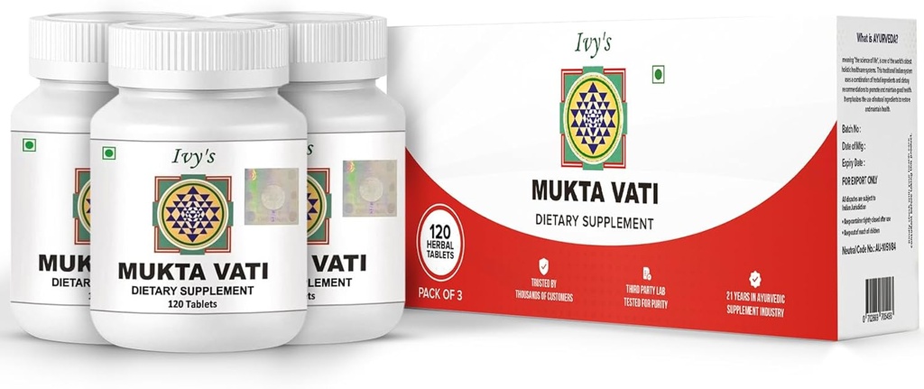 Mukta de Ivy Vati Herbal Tablets - Ayurvedic Formula Pack de 3