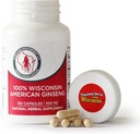 Dairyland American Ginseng Capsules - 150 ct, 500 mg - Wisconsin Ginseng Complex Capsules - Authentic American Ginseng Root Extract - Ginseng cápsulas para su uso como un suplemento de soporte diario Immune