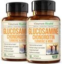 Glucosamine Chondroitin MSM y Suplemento Turmérico – Suplemento de Apoyo Conjunto para Mujeres y Hombres con Boswellia y Sulfato de Condroitina – para el cartílago, salud conjunta y flexibilidad – 2 Pack