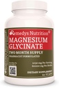 Nutrición de Remedy Magnesium Glycinate tención 1,000 mg, 60 Vegan Capsules Suplemento dietético Silencio Dos Mes Fuente Silencio También Contiene Alfalfa Leaf, Watercress & Nettle Leaf