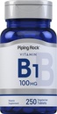Piping Rock Vitamina B1 100mg tención 250 Tablets ← Thiamine Suplemento Silencio Vegetariano, No GMO, Gluten Free