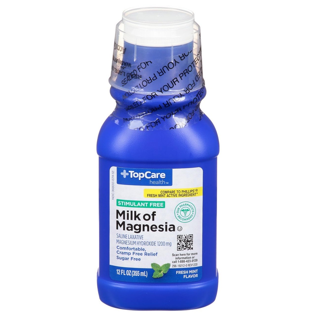 Topcare, Milk of Magnesia Fresh Mint, 12 Fl Oz