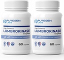 Puregen Labs Lumbrokinase 40mg per Capsule High Potency Supplement TEN High Activity Lumbrokinase Enzymes TEN No Harmful Additives ← Non-GMO TEN Gluten Free TEN Made in USA - Total 120 Vegetarian Capsules